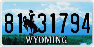 WY license plate 8131794