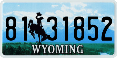 WY license plate 8131852