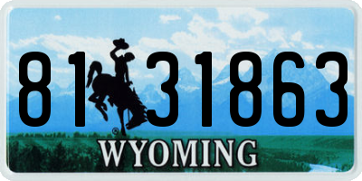 WY license plate 8131863