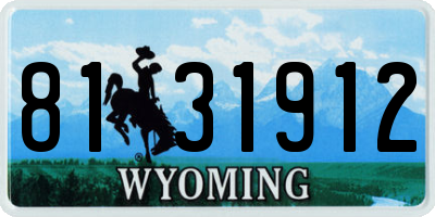 WY license plate 8131912