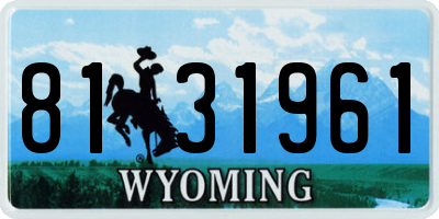 WY license plate 8131961