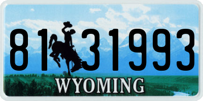 WY license plate 8131993
