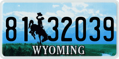 WY license plate 8132039