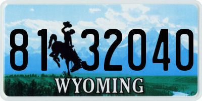 WY license plate 8132040