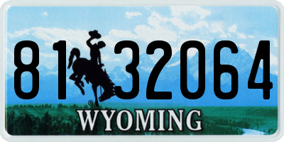 WY license plate 8132064