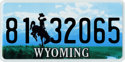 WY license plate 8132065