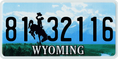 WY license plate 8132116