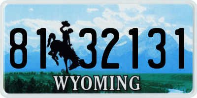 WY license plate 8132131