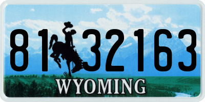 WY license plate 8132163