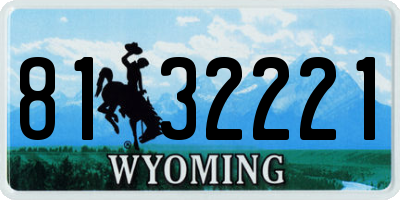 WY license plate 8132221