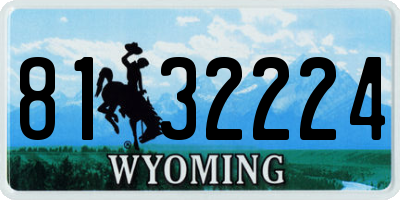 WY license plate 8132224