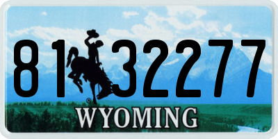 WY license plate 8132277