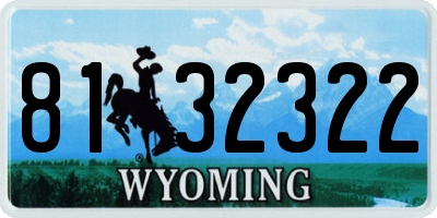 WY license plate 8132322