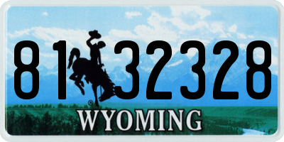 WY license plate 8132328