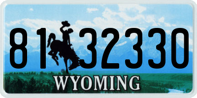 WY license plate 8132330