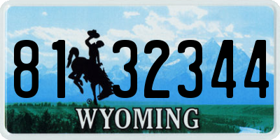 WY license plate 8132344