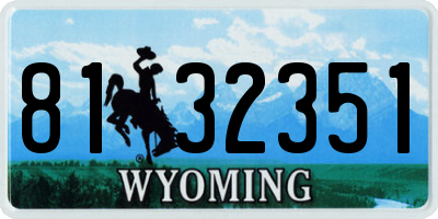 WY license plate 8132351