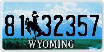 WY license plate 8132357
