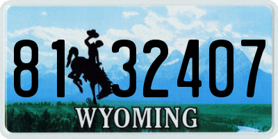 WY license plate 8132407