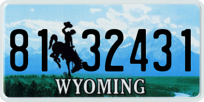 WY license plate 8132431