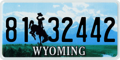WY license plate 8132442