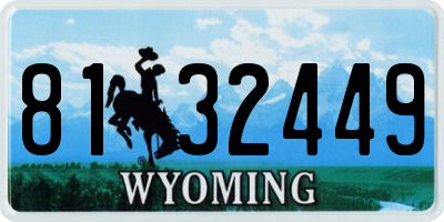 WY license plate 8132449