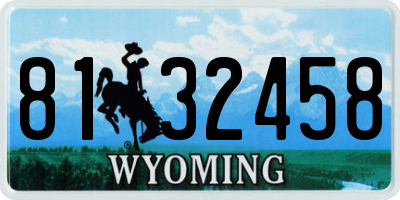WY license plate 8132458