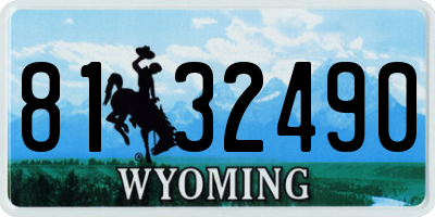 WY license plate 8132490