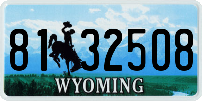 WY license plate 8132508