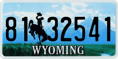 WY license plate 8132541