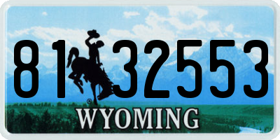WY license plate 8132553