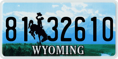WY license plate 8132610