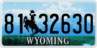 WY license plate 8132630