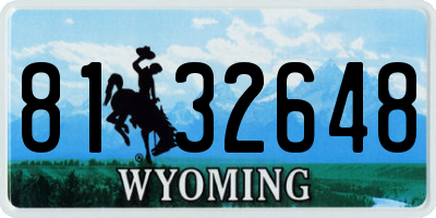 WY license plate 8132648