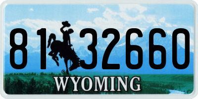 WY license plate 8132660
