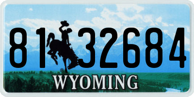 WY license plate 8132684