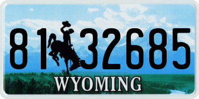 WY license plate 8132685