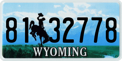 WY license plate 8132778