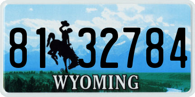 WY license plate 8132784