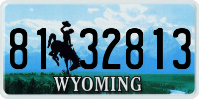 WY license plate 8132813