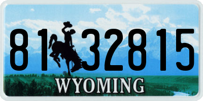 WY license plate 8132815