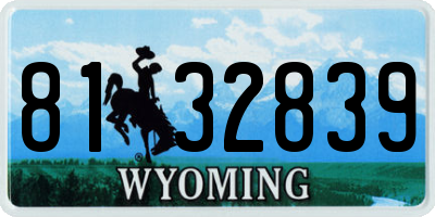 WY license plate 8132839