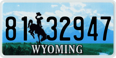 WY license plate 8132947