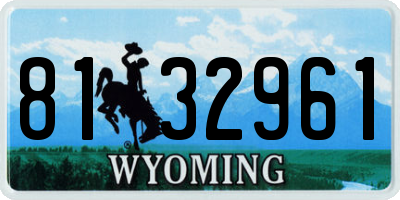 WY license plate 8132961