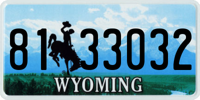 WY license plate 8133032