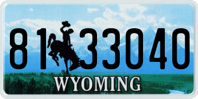 WY license plate 8133040