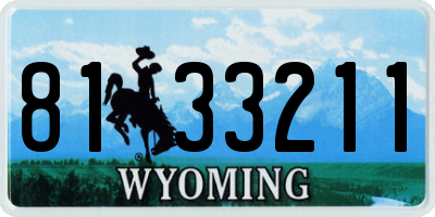 WY license plate 8133211