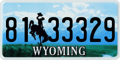 WY license plate 8133329