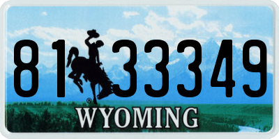 WY license plate 8133349