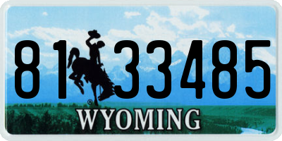 WY license plate 8133485